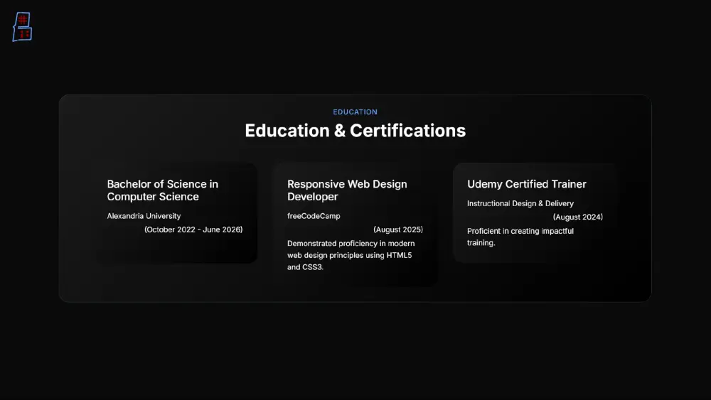 تصميم موقع ملف شخصي بورتفوليو Portfolio