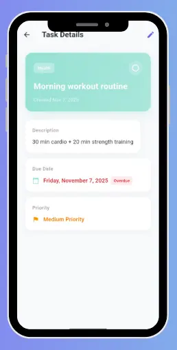 تطبيق Flutter لإدارة المهام + تصميم احترافي +و تخزين محلي