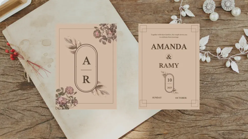 تصميم مخصص بالكامل يعكس هوية الزفاف وأجواءه.