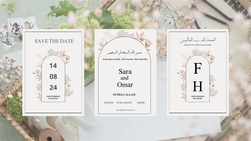 تصميم مخصص بالكامل يعكس هوية الزفاف وأجواءه.