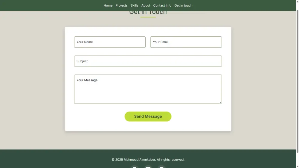 موقع شخصي لعرض الاعمال والمهارات الشخصية portfolio