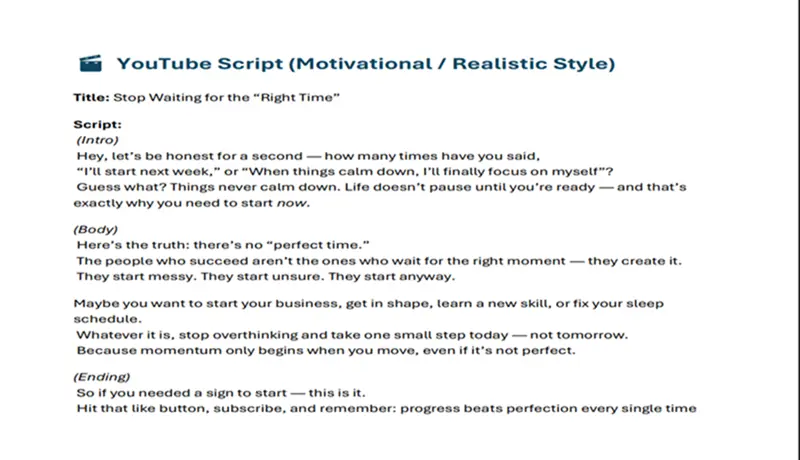 كتابة سكريبتات ومحتوى تسويقي واقعي بالعربية أو الإنجليزية