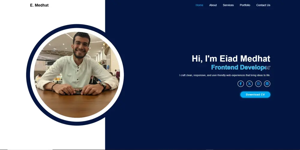 سأصمم لك بورتفوليو احترافي ومتجاوب باستخدام HTML وCSS وBoots