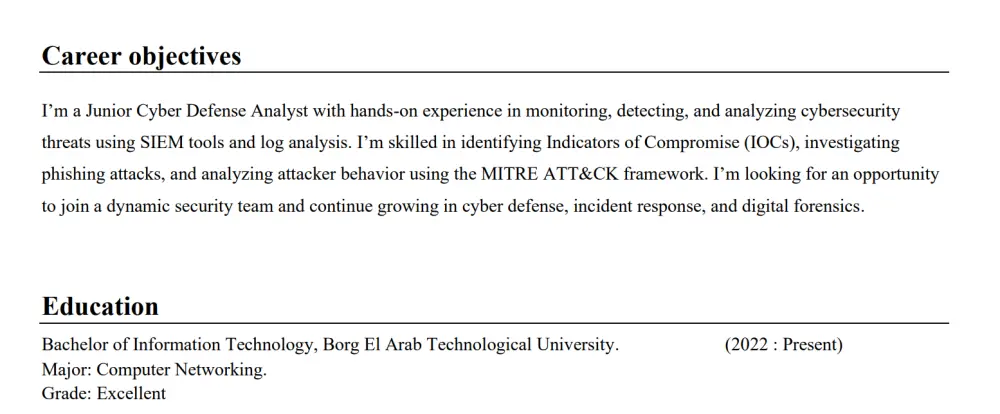 كتابة سيرة ذاتية احترافية Professional CV توافق نظام ATS