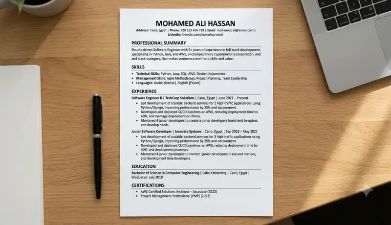 كتابة وتصميم CV احترافي متوافق مع ATS بأي لغه تريد