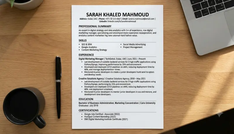 كتابة وتصميم CV احترافي متوافق مع ATS بأي لغه تريد