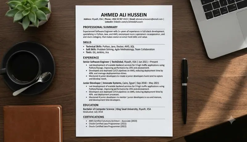 كتابة وتصميم CV احترافي متوافق مع ATS بأي لغه تريد