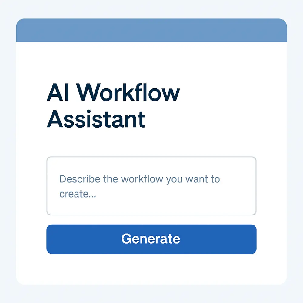إنشاء مساعد ذكي لتوليد سير العمل باستخدام الذكاء الاصطناعي
