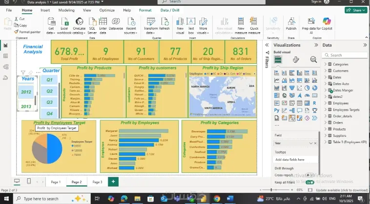 تحليل البيانات وإنشاء تقارير تفاعلية واحترافية باستخدام Power BI