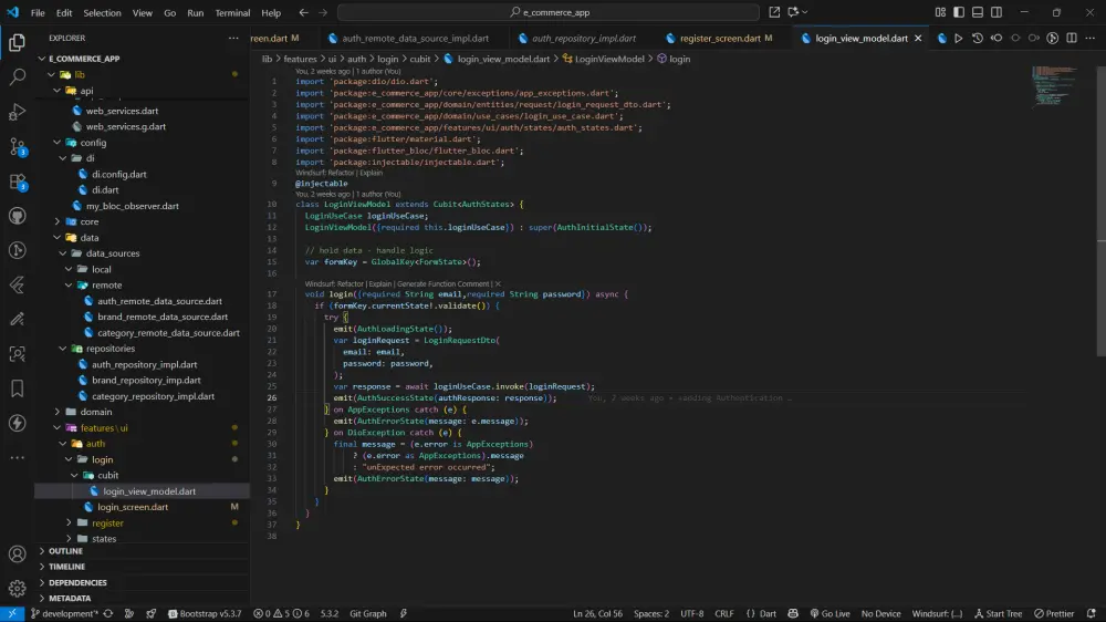 ربط تطبيق اندرويد او ios باستخدام Flutter مع API بطريقة احترافية ومنظمة