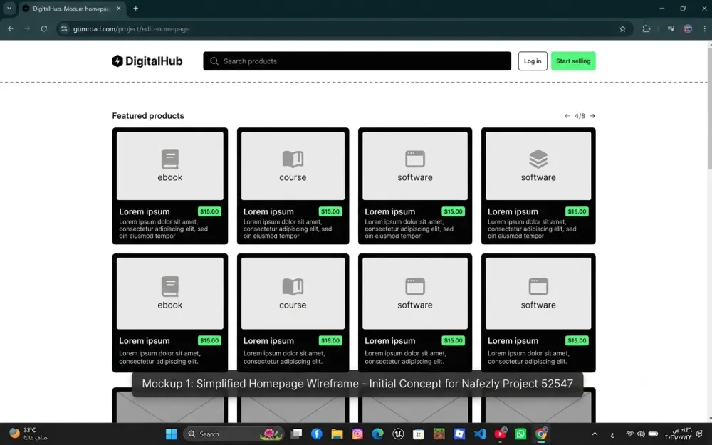 انشائ موقع ويب (تجاري لعرض المنتجات وبيعها) باستخدام html css js صفحه هبوط landing