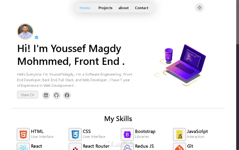 إنشاء موقع ويب كامل احترافي (شخصي / شركة / بورتفوليو)