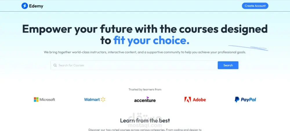 تطوير منصة ويب كاملة متجر إلكتروني، نظام تعليمي، مدونة