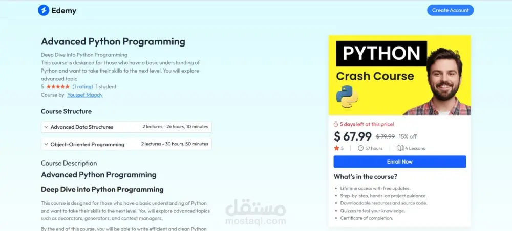 تطوير منصة ويب كاملة متجر إلكتروني، نظام تعليمي، مدونة