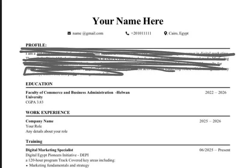 انشاء سيره ذاتية CV احترافية