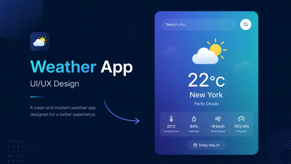 تصميم واجهة تطبيق طقس (Weather Forecast Website)
