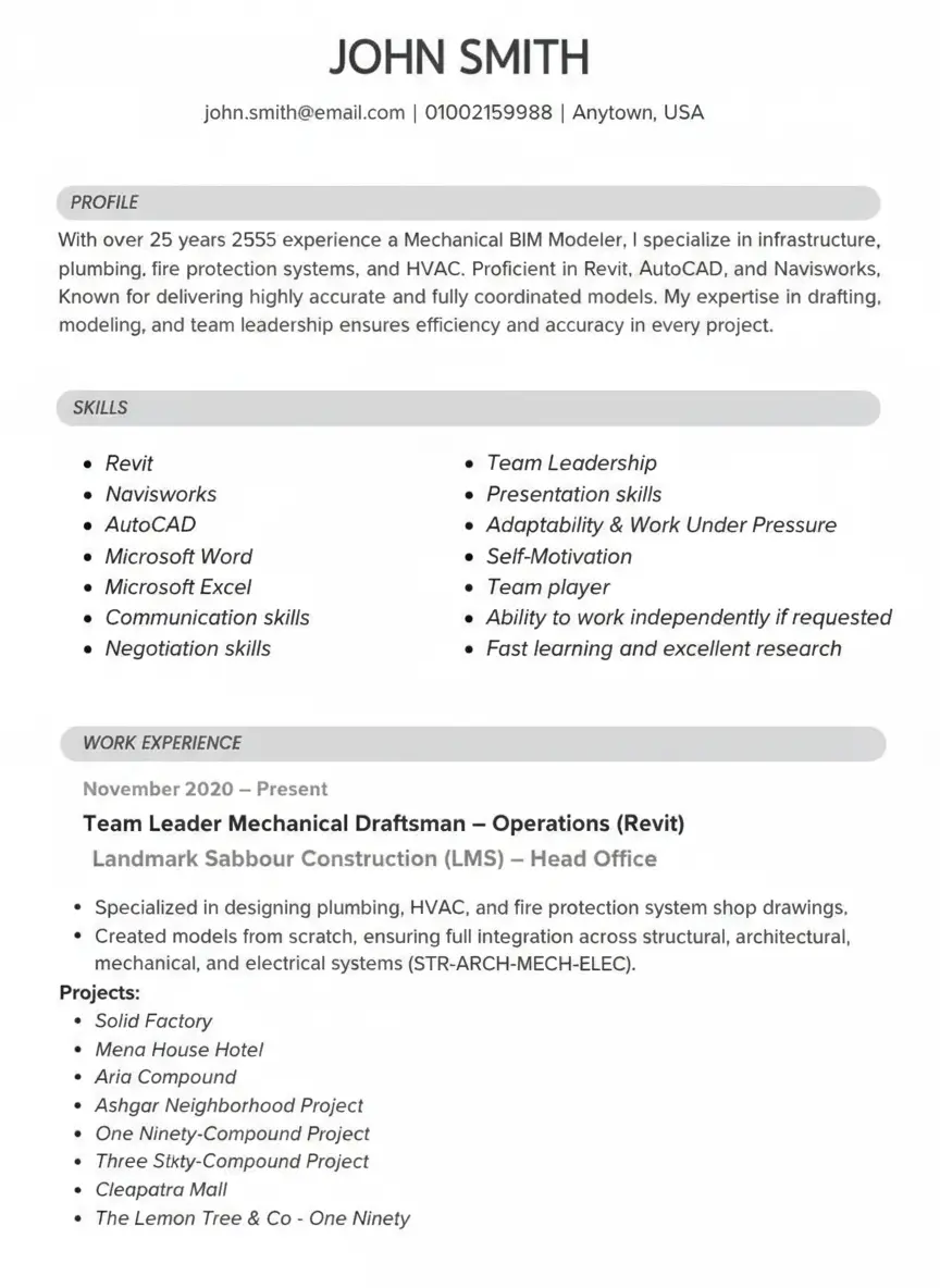 تصميم سير ذاتية احترافية بالعربية والإنجليزية