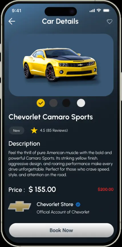 تصميم واجهات تطبيق احترافي لتأجير السيارات – Car Rental App (UI/UX Design)