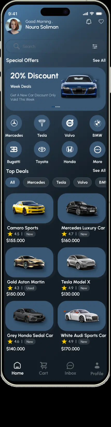 تصميم واجهات تطبيق احترافي لتأجير السيارات – Car Rental App (UI/UX Design)