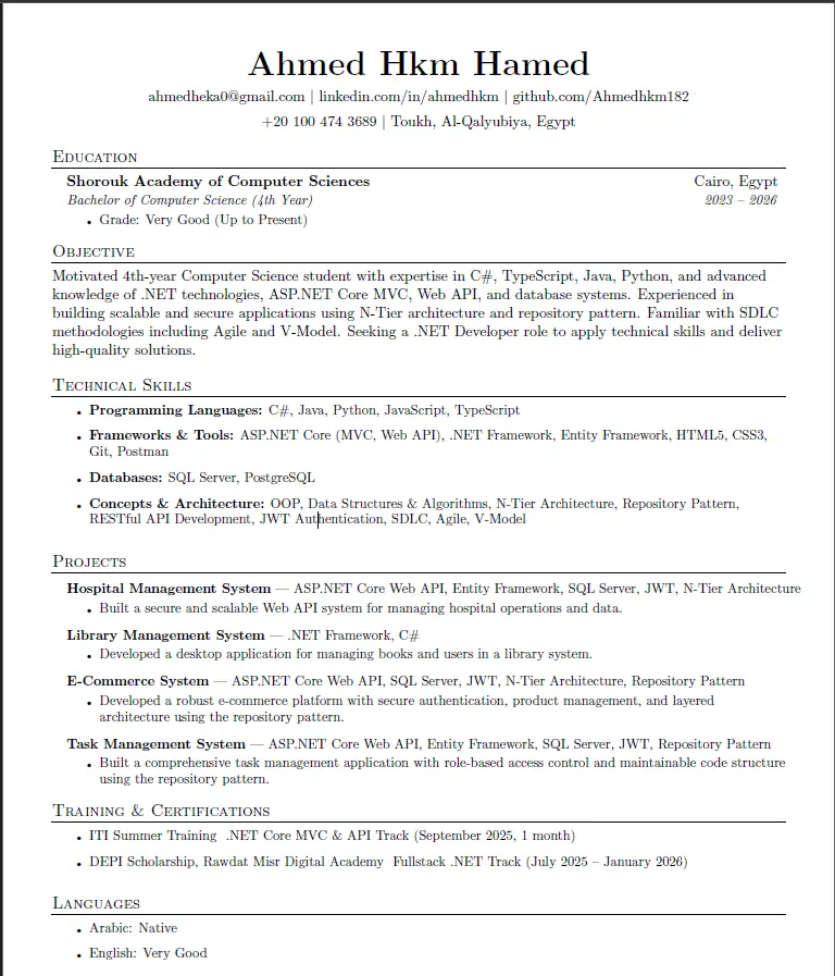 تصميم وإنشاء سيرة ذاتية احترافية متوافقة مع أنظمة ATS