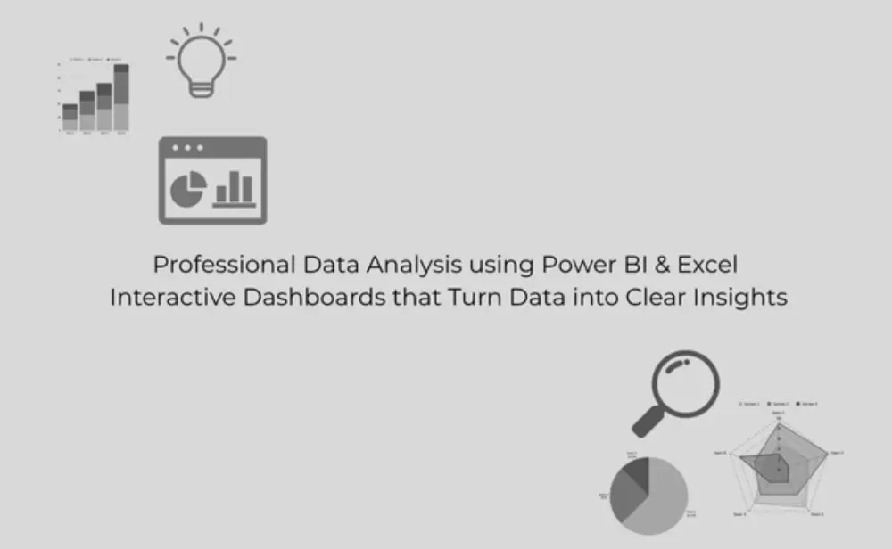 خدمة تحليل وتنظيف البيانات وتصميم لوحات تحكم (Dashboards) احترافية باستخدام Power BI أو Excel.