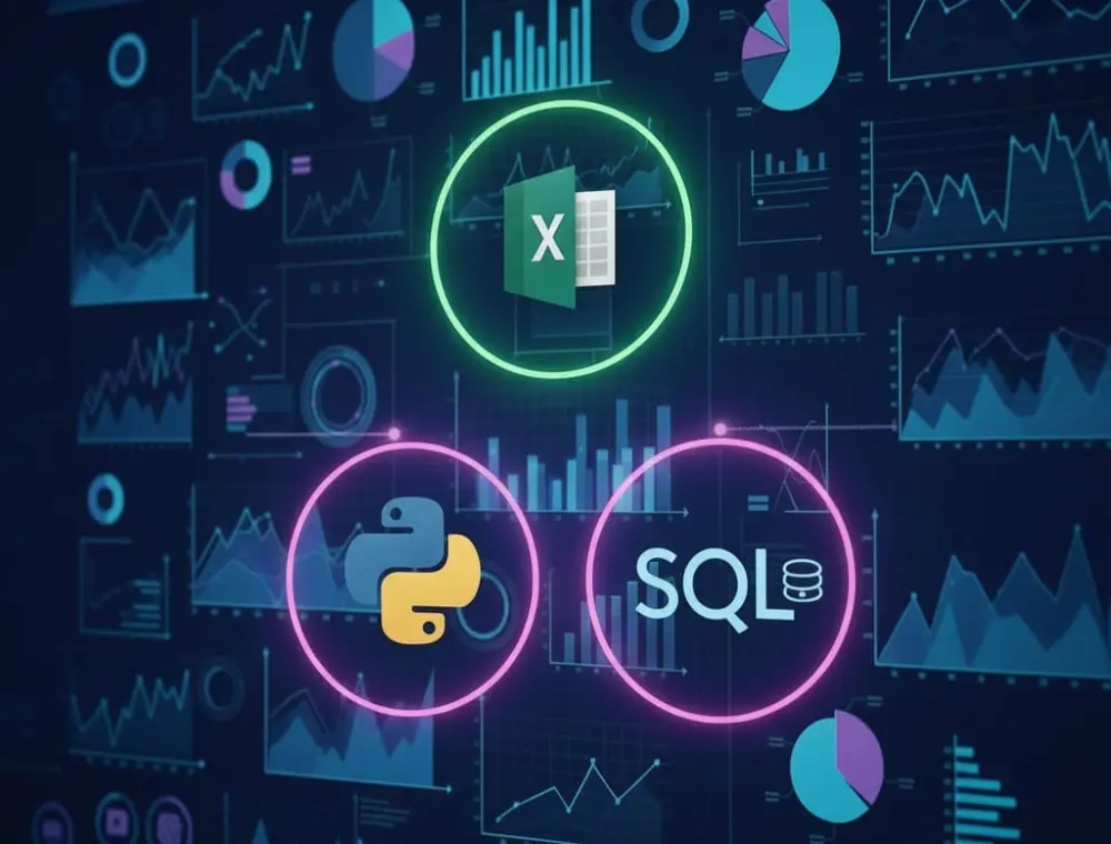 تحليل البيانات واستخلاص الرؤى وإعداد تقارير احترافية باستخدام Excel, SQL, Python