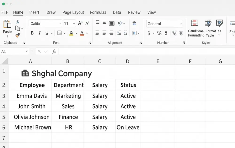 إنشاء وتنسيق ملفات Excel لبيانات الشركات بشكل احترافي.