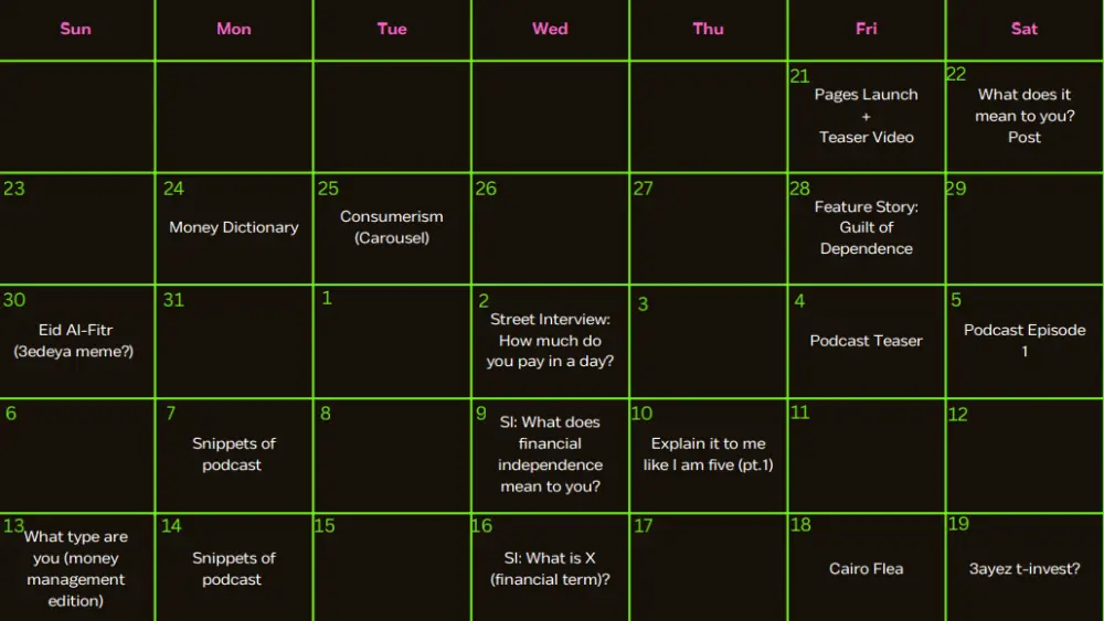 تجهيز خطة تسويقية على منصة انستاجرام لمدة أسبوع