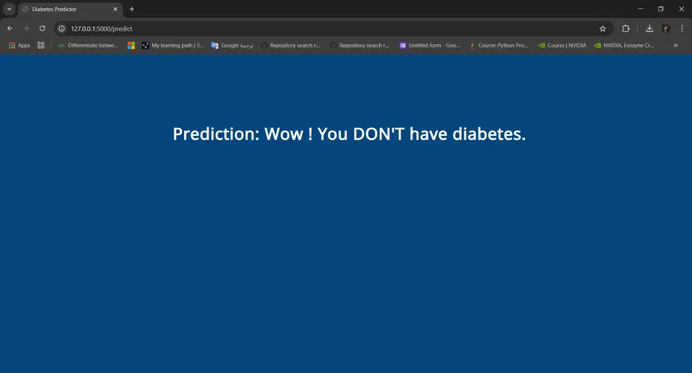 نظام ذكي للتنبؤ بمرض السكري باستخدام تقنيات تعلم الآلة
