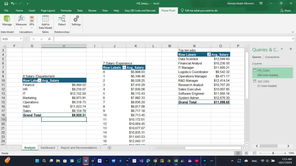 تحليل بيانات المبيعات (حتى 5000 صف) وإنشاء داش بورد ( Dashboard ) احترافي على Excel