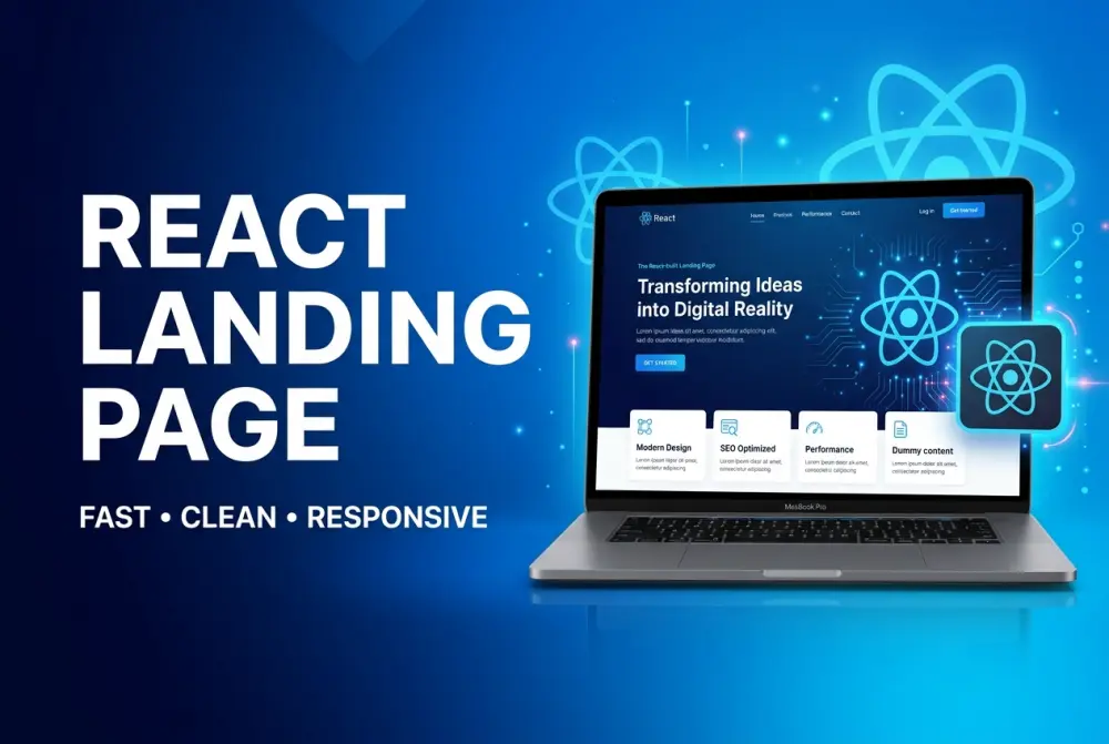 تصميم Landing Page احترافية باستخدام React.js بسرعة وأداء عالي