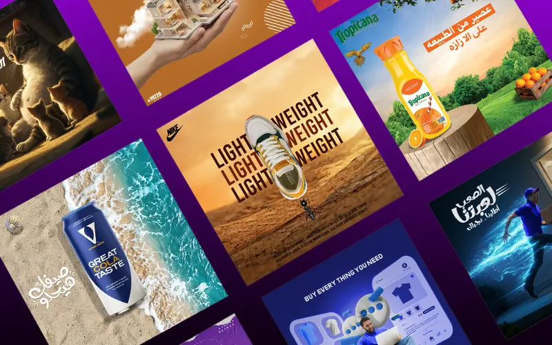 تصميم 5 بوستات سوشيال ميديا احترافية بجودة عالية تناسب نشاطك وتجذب عملاءك بسعر 35$