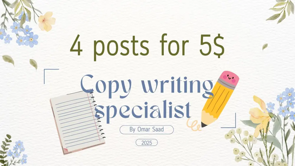 كتابة المحتوى (copy, content, video script)