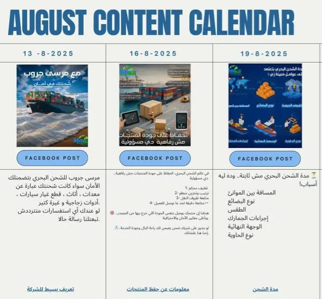 انشاء خطة محتوى لصفحة فيسبوك