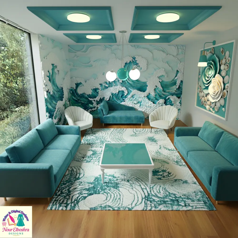 تصميم ديكور داخلي واقعي AI بمساحات وأحدث صيحات عصرية دقيقة ومفصلة