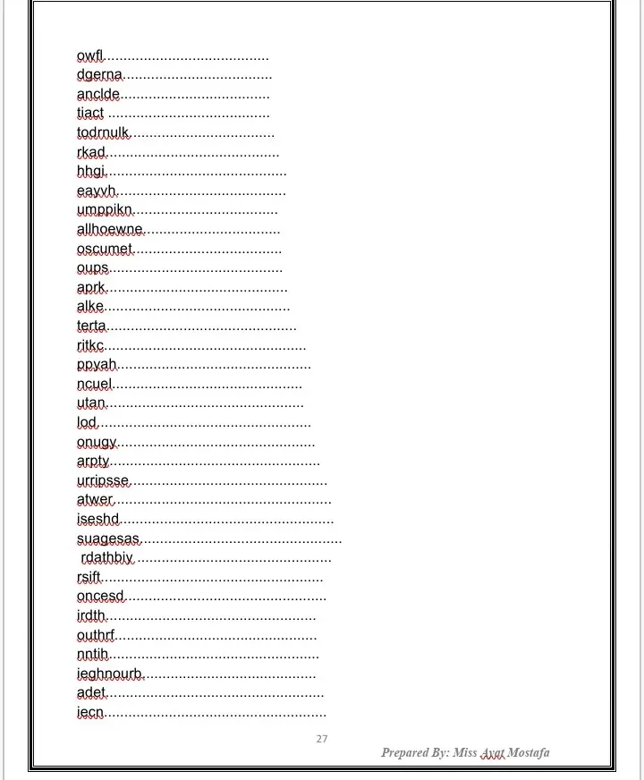 كتابة ملزمة خاصة بالمادة العلمية للغة الإنجليزية