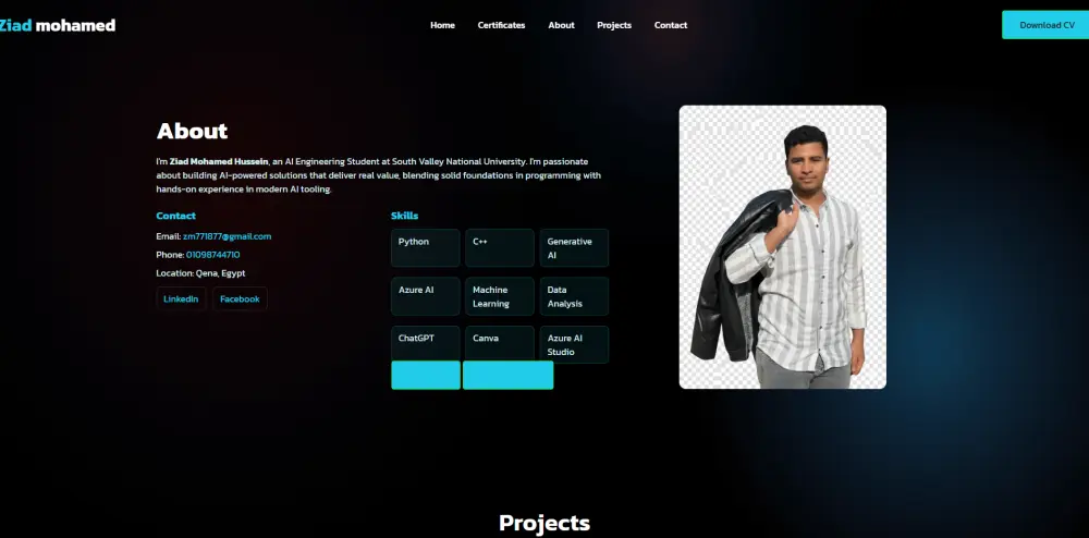 تصميم موقع شخصي احترافي يعرض سيرتك وأعمالك