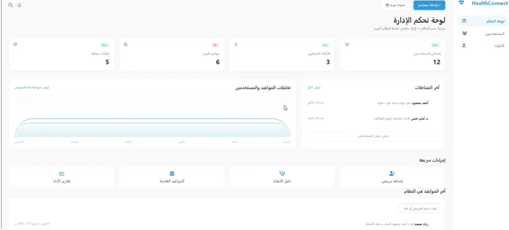 تصميم وبرمجة موقع متكامل لإدارة المستشفيات والعيادات الطبية ذكي وسريع