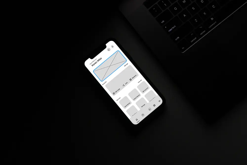 تصميم منخفض الدقة - Low fidelity wireframe