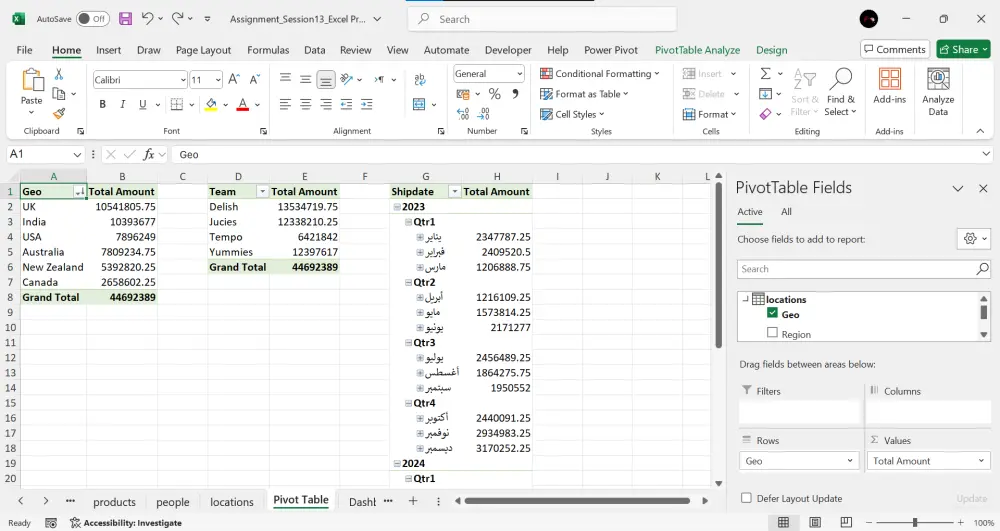 تحليل بيانات احترافي باستخدام Excel رؤى واضحة وقرارات أفضل