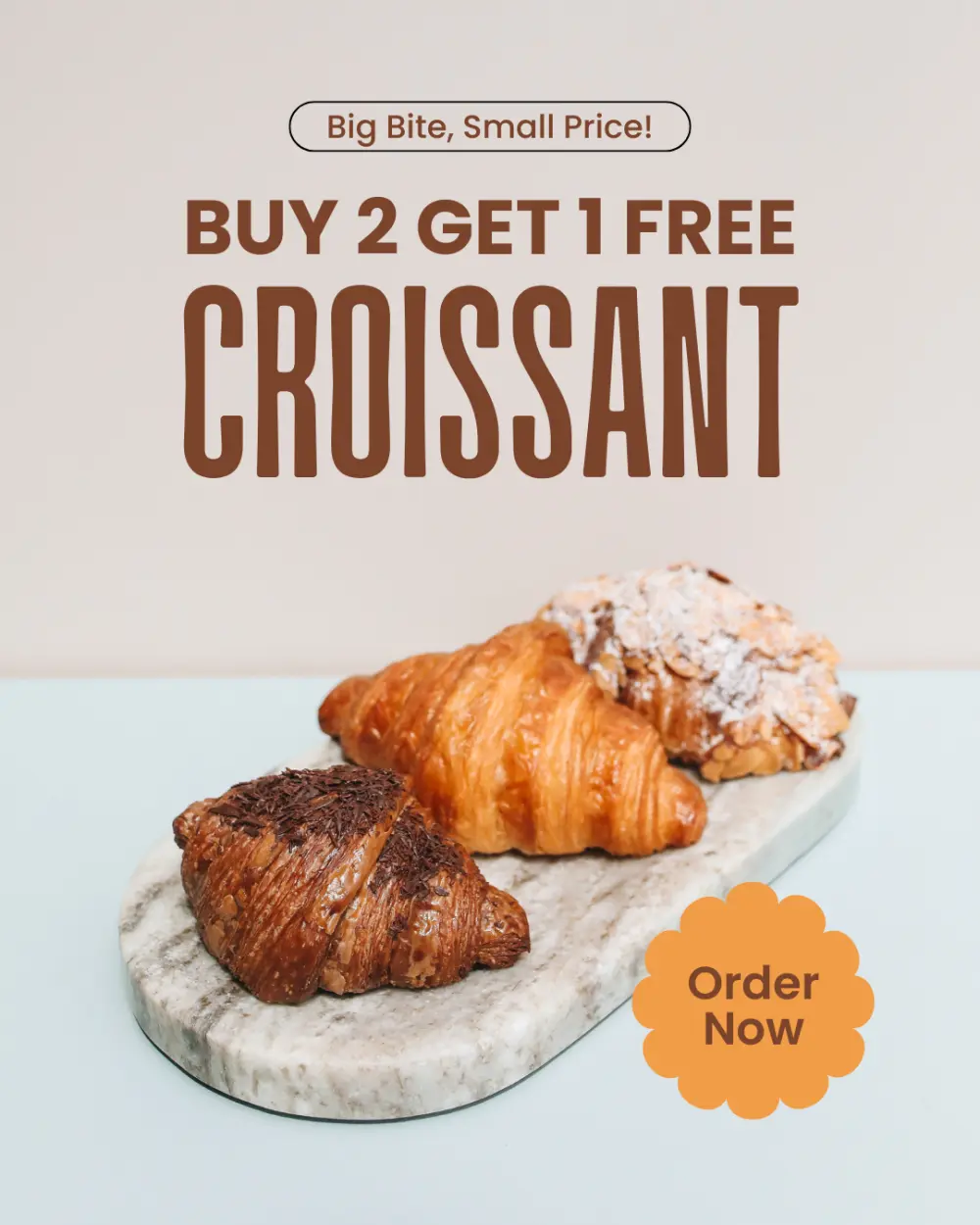 تصميم بوست إعلاني احترافي لمنتج غذائي (كرواسون)