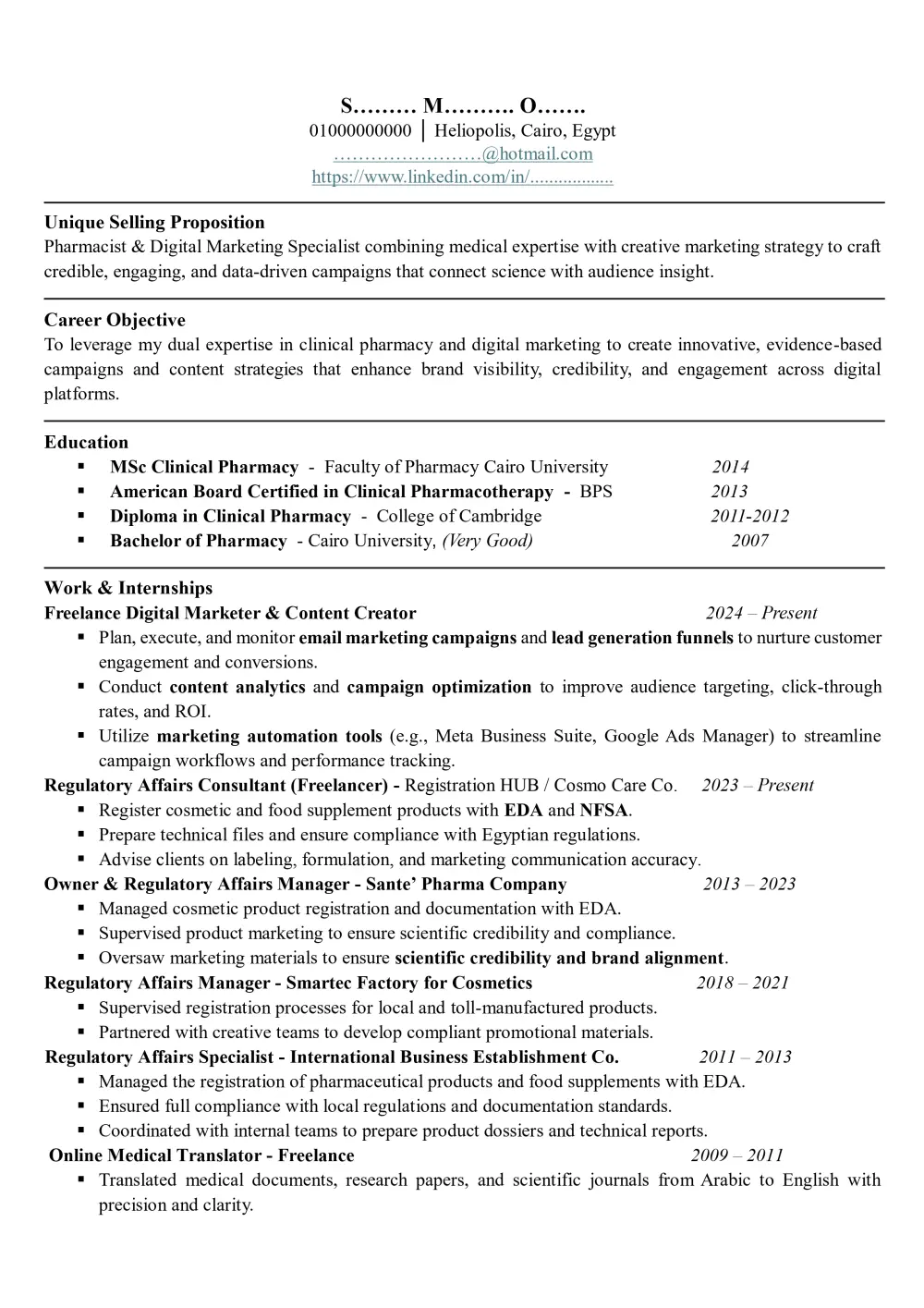 كتابة سيرة ذاتية CV باحترافية وتصميم أنيق طبقا لل ATS