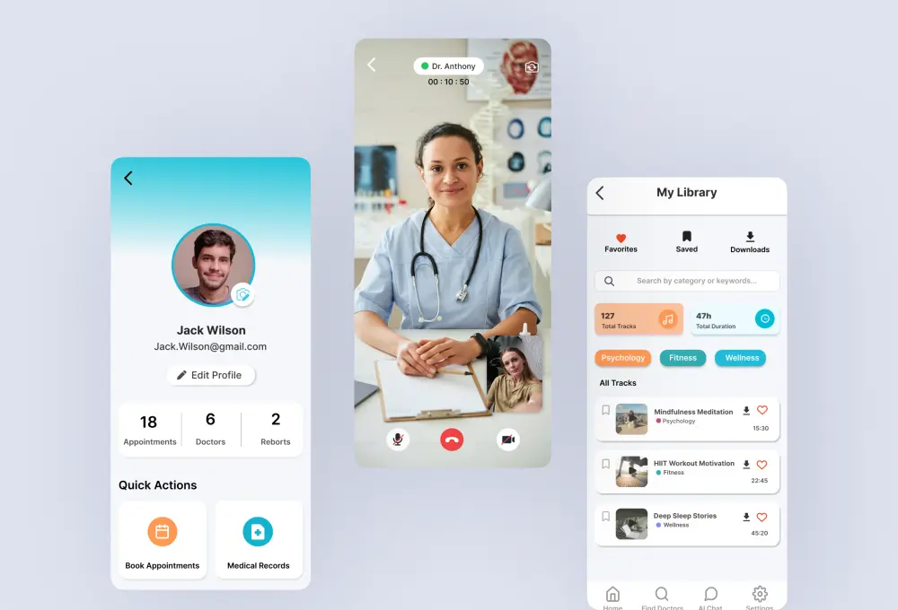 تصميم واجهة مستخدم احترافية لـ 5 شاشات تطبيق باستخدام figma