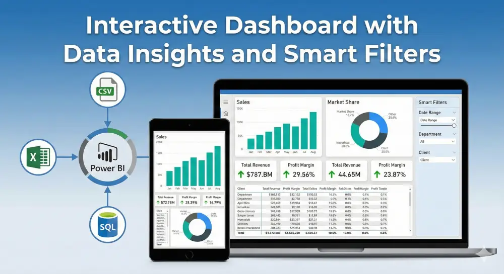 تحليل البيانات وتطوير أنظمة تقارير تفاعلية متكاملة باستخدام Power BI
