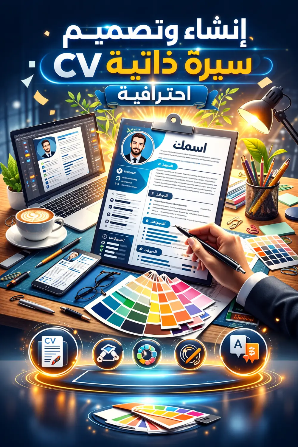 إنشاء وتصميم سيرة ذاتية CV احترافية