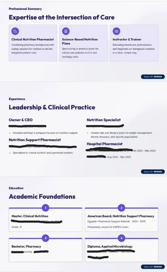 إعداد Portfolio احترافي (Landing Page + PDF)