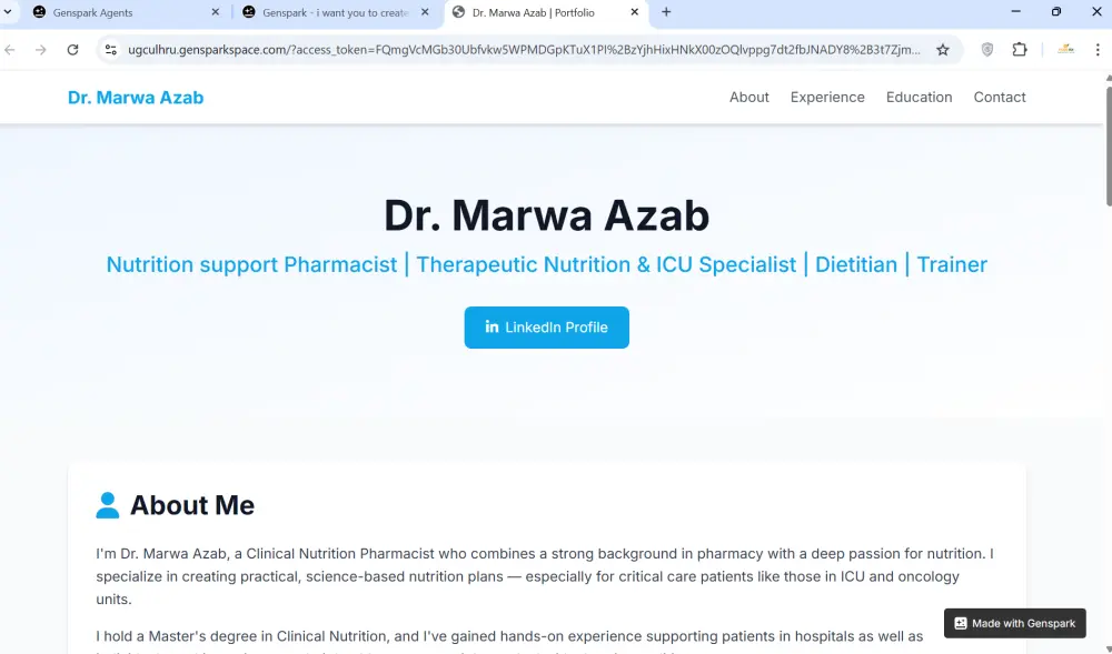 إعداد Portfolio احترافي (Landing Page + PDF)