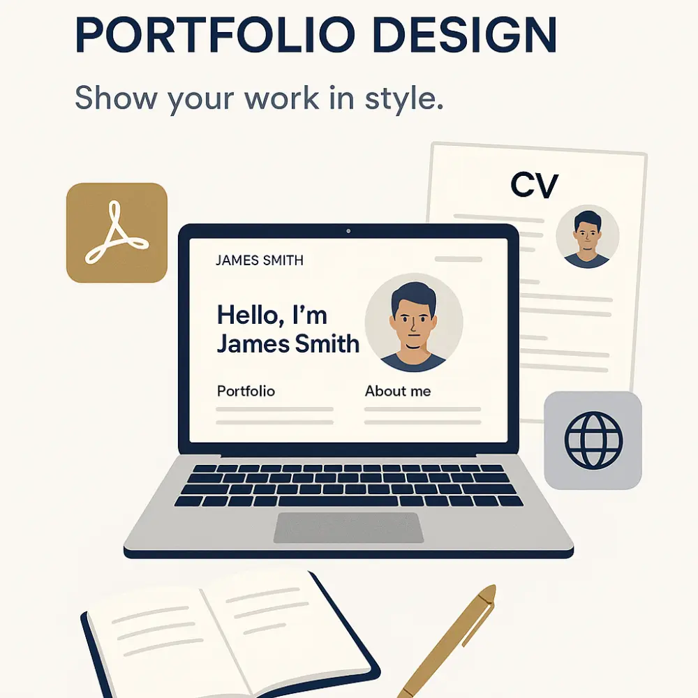 إعداد Portfolio احترافي (Landing Page + PDF)