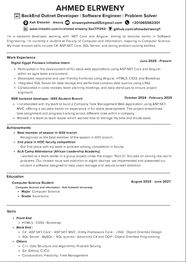 تصميم سيره ذاتيه متوافقه مع معايير ATS