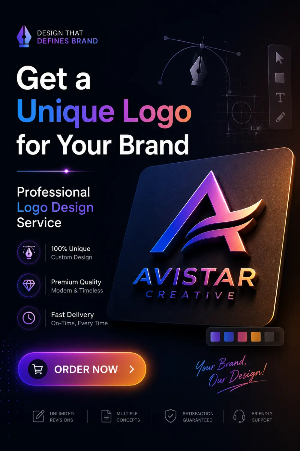 تصميم شعار Logo احترافي او صور مخصصة ل موقعك الاكتروني